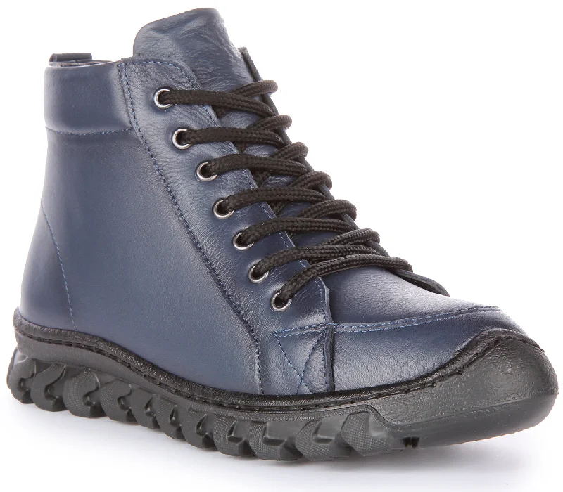 women's combat ankle bootsJustinreess England Jenny In Navy For Women
