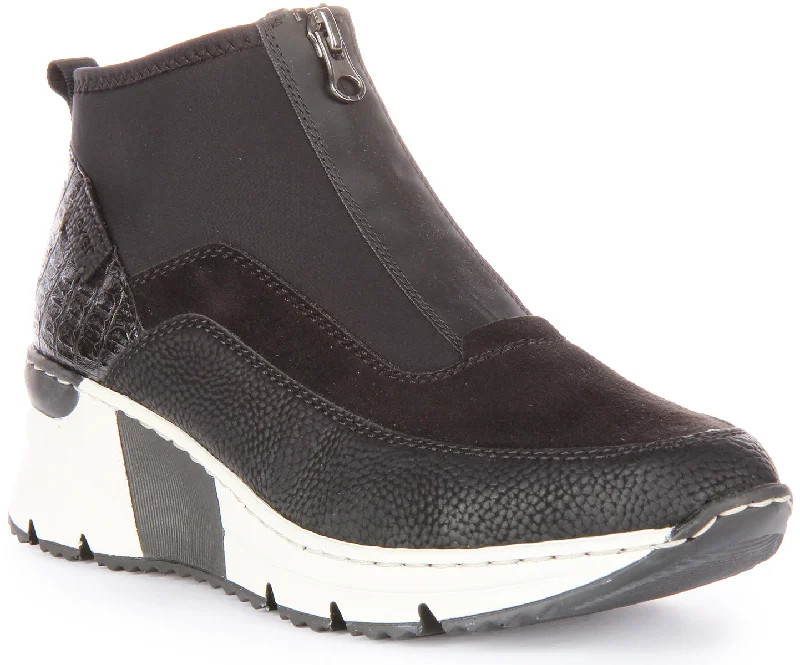 women's ankle boots with over-the-knee lookRieker W6352-00 In Black For Women