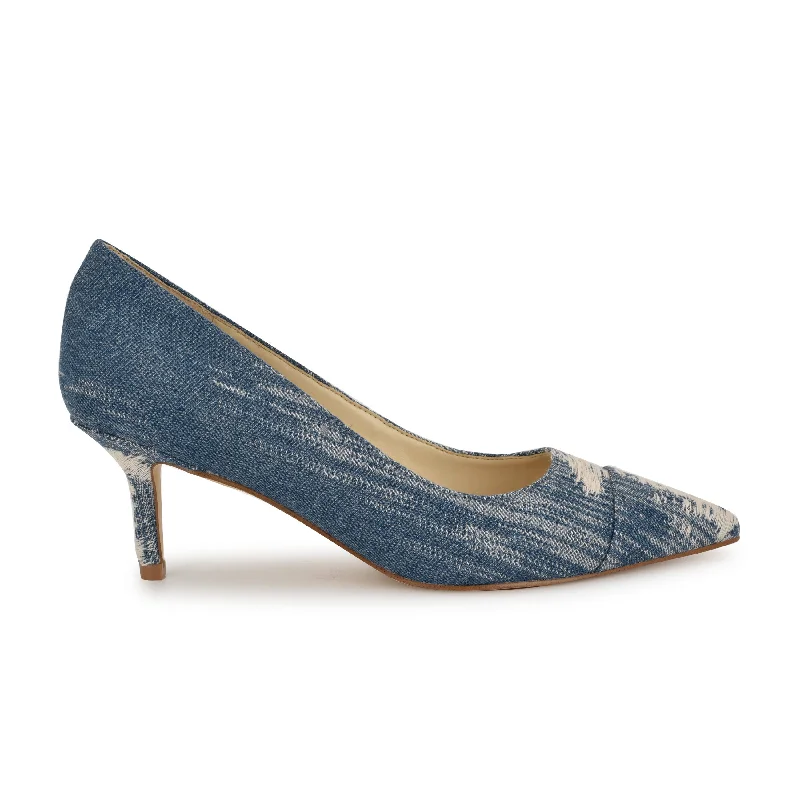 Women's cork - sole stiletto heel pumps for a natural touchAvaite Cap Toe Pumps