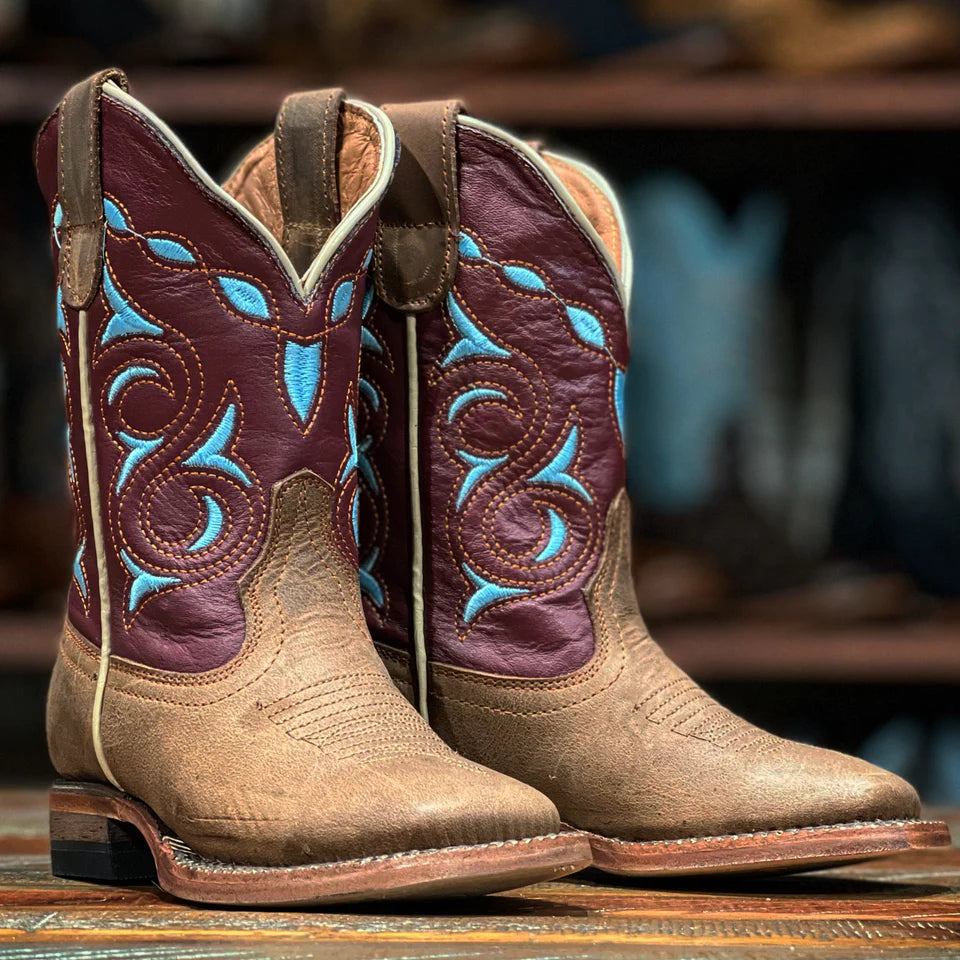 women's cowboy boots with studsTanner Mark Bingham Kids Boots in Crackle Honey