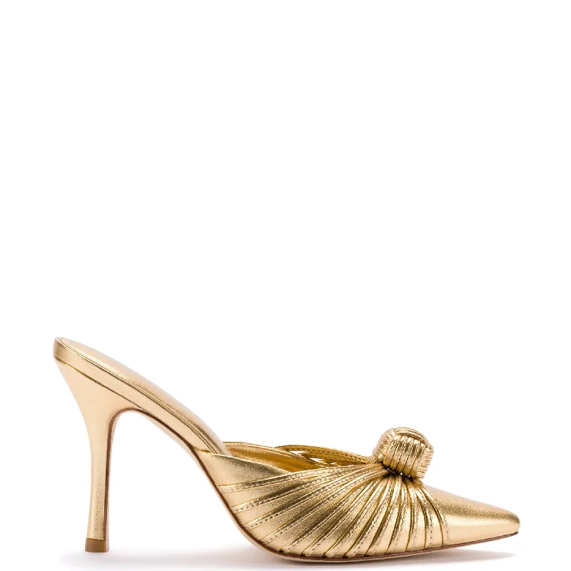 Women's microfiber stiletto heel pumps with moisture - wicking propertiesValerie Pump In Gold Metallic Leather Women's microfiber stiletto heel pumps with moisture - wicking propertiesValerie Pump In Gold Metallic Leather