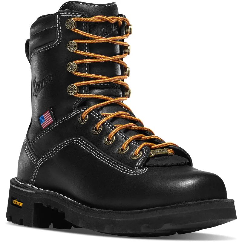 women's safety shoes with lace-upDanner Women's Quarry USA Made Alloy Toe WP Work Boot - Black - 17325