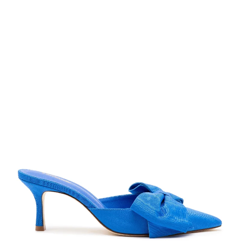 Women's genuine leather stiletto heel pumps with a soft finishMini Elle Pump In Azure Fabric Women's genuine leather stiletto heel pumps with a soft finishMini Elle Pump In Azure Fabric