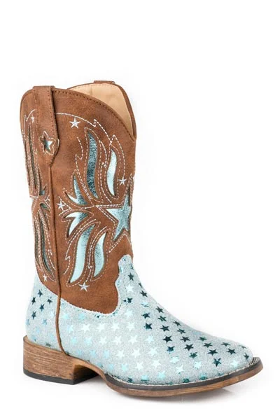 women's cowboy boots for plus sizeRoper Girl's Starlet Glitter Boots in Blue