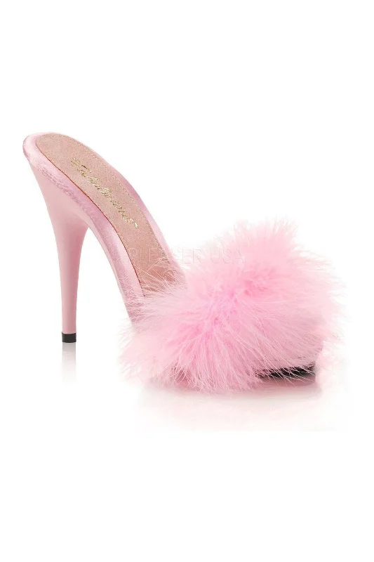 Women's Animal Print Heeled Sandals with High Heel and Open Back in Leopard for a Bold and Fashion - Forward StatementPOISE-501F Slide | Pink Genuine Satin Women's Animal Print Heeled Sandals with High Heel and Open Back in Leopard for a Bold and Fashion - Forward StatementPOISE-501F Slide | Pink Genuine Satin