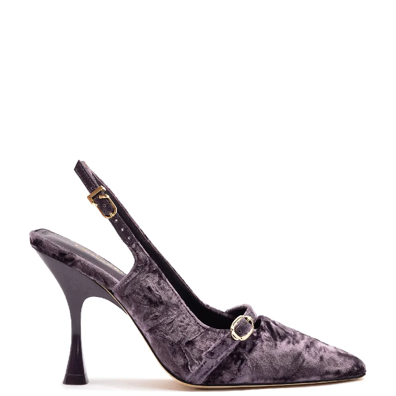 Women's peach stiletto heel pumps for a soft and feminine appealInes Hi Pump In Purple Velvet Women's peach stiletto heel pumps for a soft and feminine appealInes Hi Pump In Purple Velvet