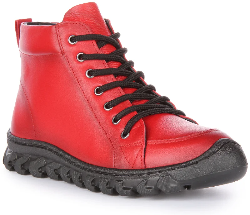 women's waterproof ankle bootsJustinreess England Jenny In Red For Women
