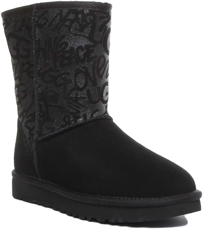 women's ankle boots for petite womenUgg Australia Short Sparkle In Black