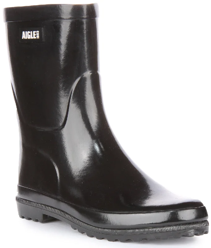 women's ankle boots for wide calvesAigle Eliosa Bottil In Black For Women