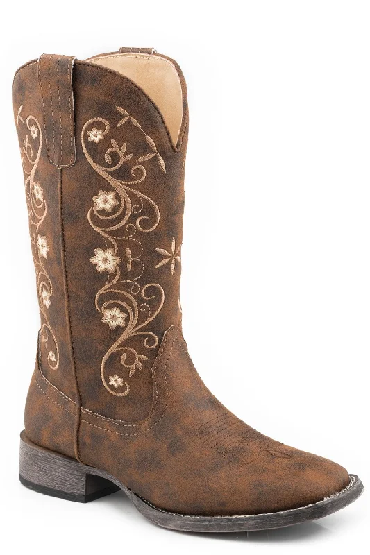 women's western bootsRoper Womens Brown Faux Leather Bailey 12In Cowboy Boots
