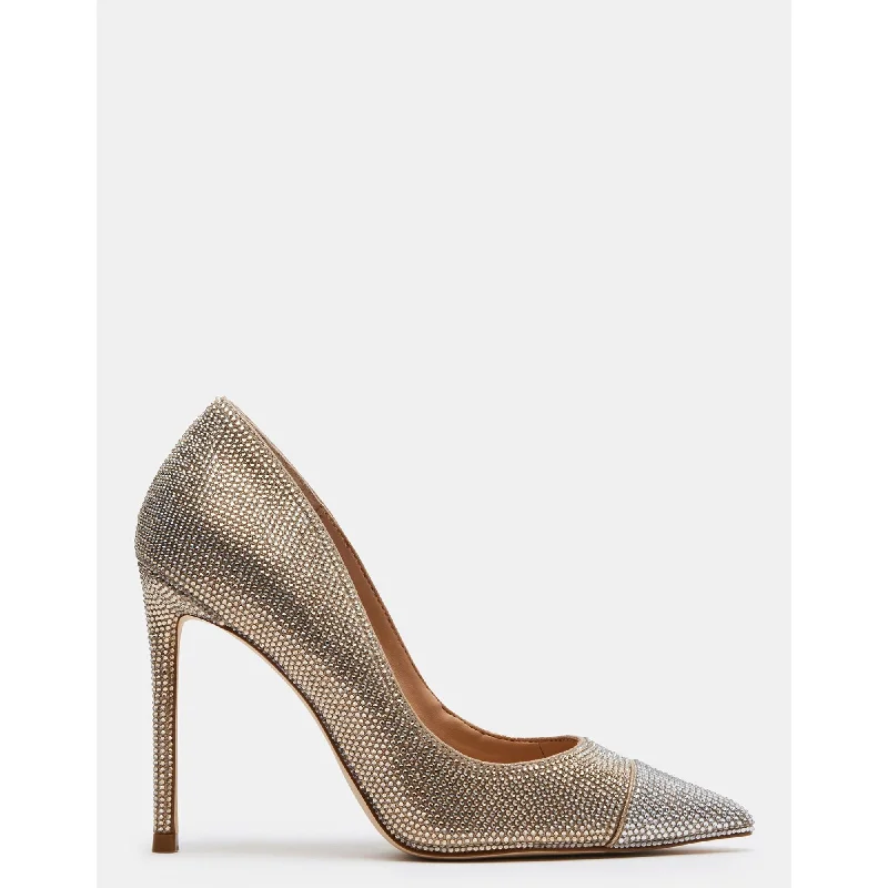 Women's cork - sole stiletto heel pumps for a natural touchValina Rhinestones