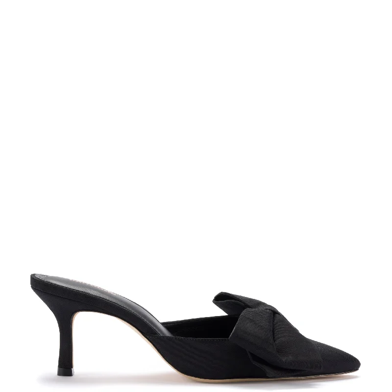 Women's holiday party stiletto heel pumps with a festive touchMini Elle Pump In Black Fabric Women's holiday party stiletto heel pumps with a festive touchMini Elle Pump In Black Fabric
