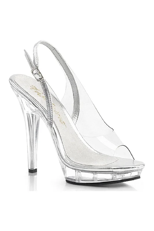 Plus Size Women's Rhinestone - Embellished Heeled Sandals in Silver for a Glamorous Party OutfitLIP-150 Sandal | Clear Vinyl Plus Size Women's Rhinestone - Embellished Heeled Sandals in Silver for a Glamorous Party OutfitLIP-150 Sandal | Clear Vinyl