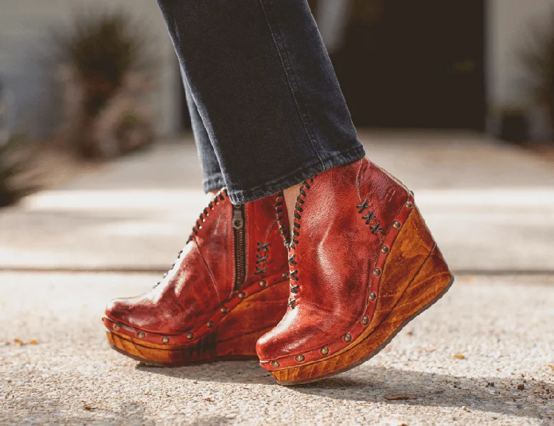 women's ankle boots with adjustable strapsBed Stu Women's Marina Adobe (Red) Rustic Leather Wedge F389007 women's ankle boots with adjustable strapsBed Stu Women's Marina Adobe (Red) Rustic Leather Wedge F389007