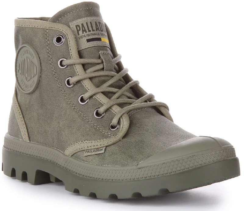 women's ankle boots with pull tabsPalladium Pampa Hi Wax In Grey