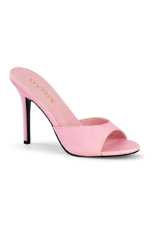 Women's Chunky Heeled Sandals with Studded Detail in Black for a Punk - Inspired and Edgy StyleCLASSIQUE-01 Slide | Pink Faux Leather Women's Chunky Heeled Sandals with Studded Detail in Black for a Punk - Inspired and Edgy StyleCLASSIQUE-01 Slide | Pink Faux Leather