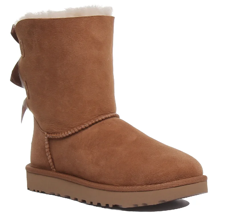 women's ankle boots with metallic finishUgg Australia Bailey Bow Ii In Chestnut