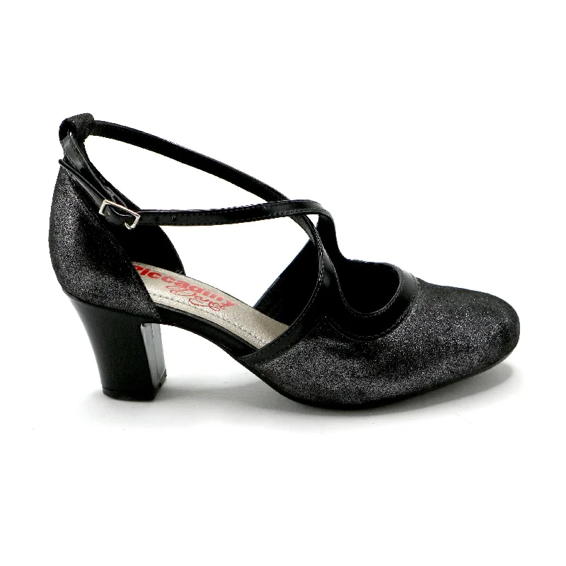 Women's business meeting stiletto heel pumps with a professional lookBlack Metallic Dance Pumps for Womens (696.004) Women's business meeting stiletto heel pumps with a professional lookBlack Metallic Dance Pumps for Womens (696.004)