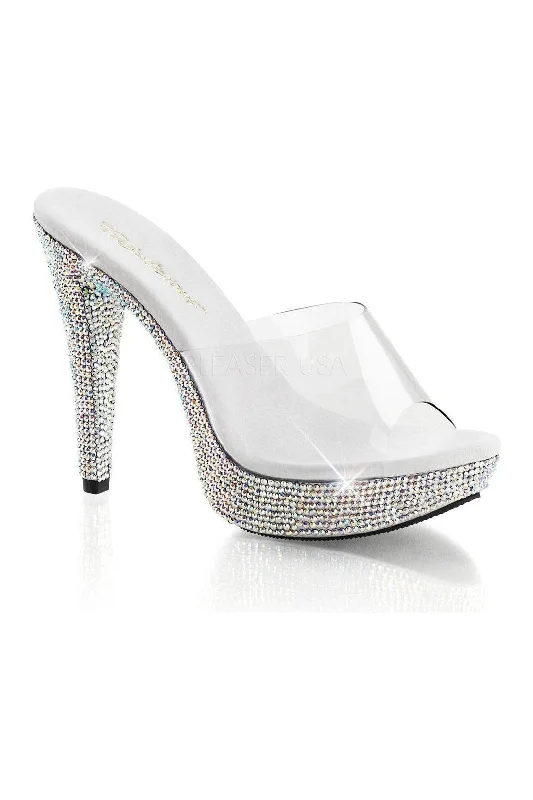 Women's Strappy Heeled Sandals with Ankle Strap in Nude for a Chic and Versatile LookCOCKTAIL-501DM Platform Slide | Clear Vinyl Women's Strappy Heeled Sandals with Ankle Strap in Nude for a Chic and Versatile LookCOCKTAIL-501DM Platform Slide | Clear Vinyl