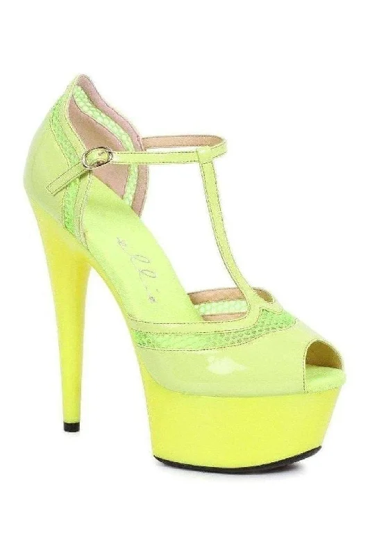 Women's shock - absorbing stiletto heel pumps for all - day wear609-HAILEY Platform Pump | Yellow Patent Women's shock - absorbing stiletto heel pumps for all - day wear609-HAILEY Platform Pump | Yellow Patent