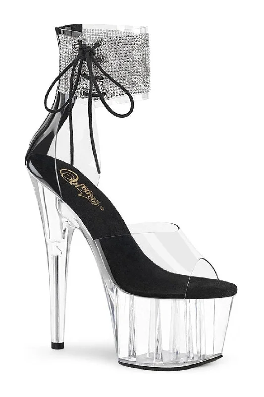 Women's Patent Leather Heeled Sandals with Bow Detail in Pink for a Sweet and Girly Summer LookADORE-724RS Exotic Sandal | Clear Vinyl Women's Patent Leather Heeled Sandals with Bow Detail in Pink for a Sweet and Girly Summer LookADORE-724RS Exotic Sandal | Clear Vinyl