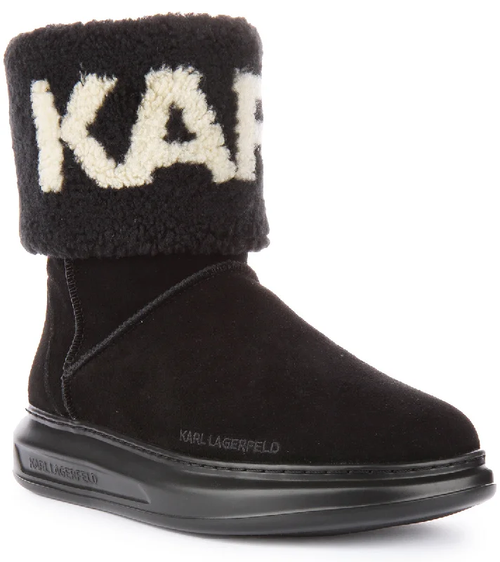 women's ankle boots for dancingKarl Lagerfeld Kapri Kosi In Black Suede For Women