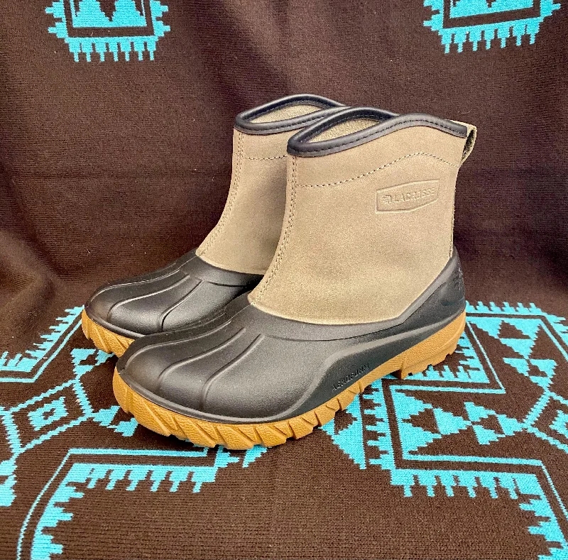 women's ankle boots for rainy weatherLacrosse Women's Aero Timber Top 5" Slip On Grey And Black Rubber Boots 664534