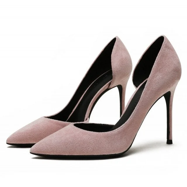Women's evening gala stiletto heel pumps in a long - lasting colorWomen's Classic Style 10cm Thin Heeled Pointed Toe Suede Leather Slip On Pumps Women's evening gala stiletto heel pumps in a long - lasting colorWomen's Classic Style 10cm Thin Heeled Pointed Toe Suede Leather Slip On Pumps