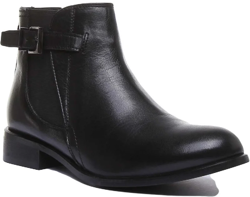 women's leather ankle bootsJustin Reece England Beatrice In Black