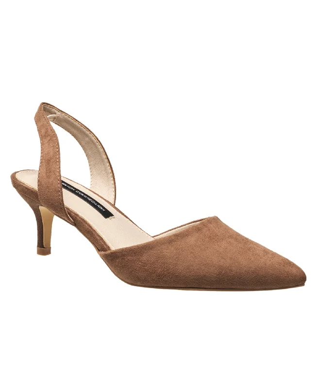 Women's stretchy stiletto heel pumps for easy on and offFrench Connection Women's Delight Slingback Kitten Heel Women's stretchy stiletto heel pumps for easy on and offFrench Connection Women's Delight Slingback Kitten Heel