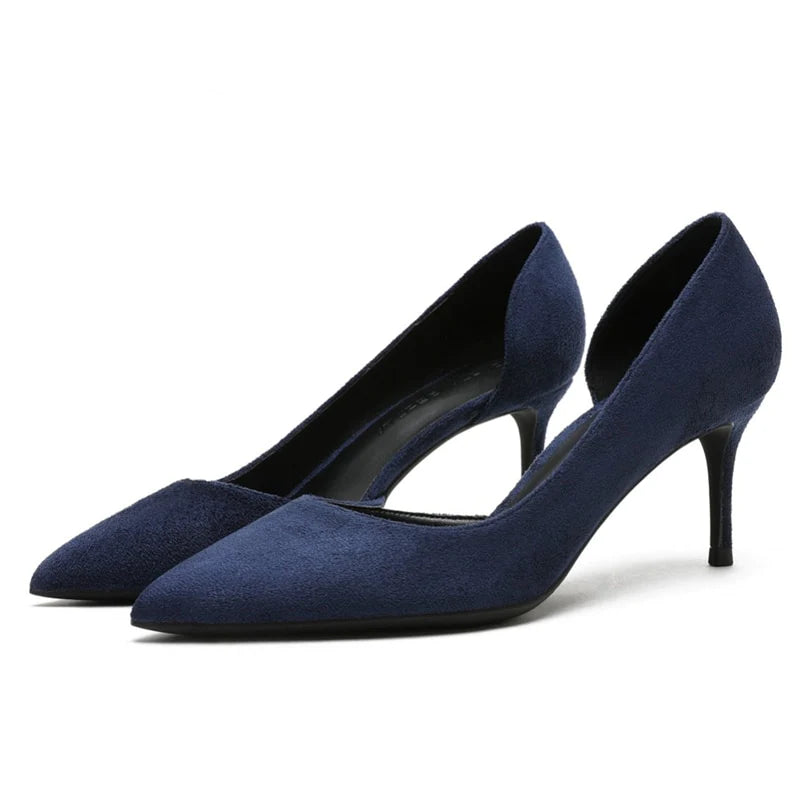 Women's metallic leather stiletto heel pumps with a reflective surfaceSexy Women's 6cm Thin Heeled Pointed Toe Suede Leather Slip On Pumps Women's metallic leather stiletto heel pumps with a reflective surfaceSexy Women's 6cm Thin Heeled Pointed Toe Suede Leather Slip On Pumps