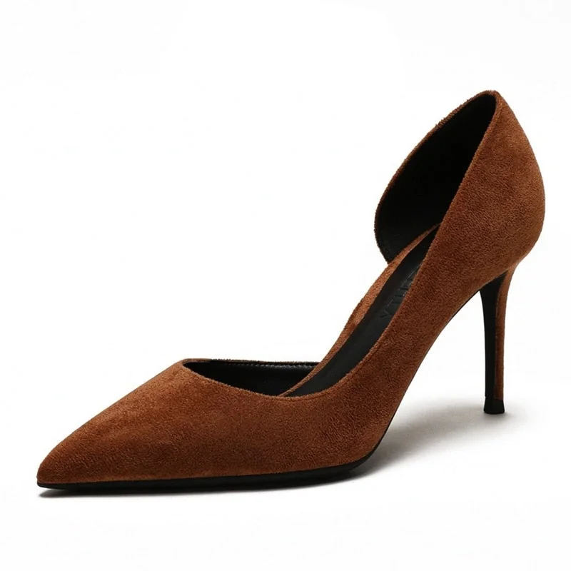 Women's wide - width stiletto heel pumps for a comfortable fitWomen's Sexy Classic 8cm High Heels Suede Leather D'orsay Heels Pumps Women's wide - width stiletto heel pumps for a comfortable fitWomen's Sexy Classic 8cm High Heels Suede Leather D'orsay Heels Pumps