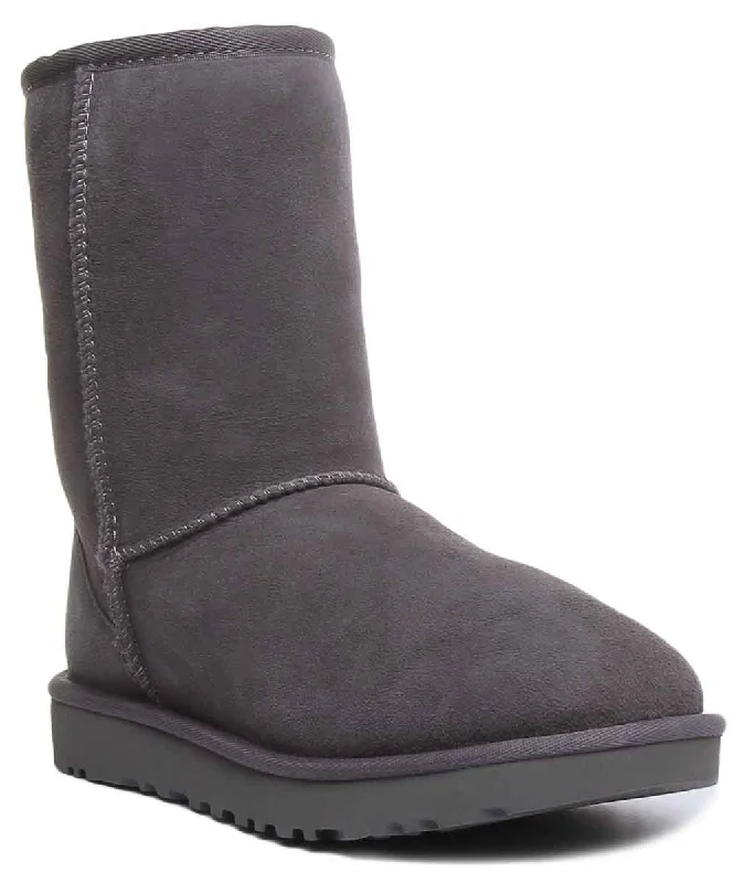 women's ankle boots with hidden wedgeUgg Australia Classic Short 2 In Grey