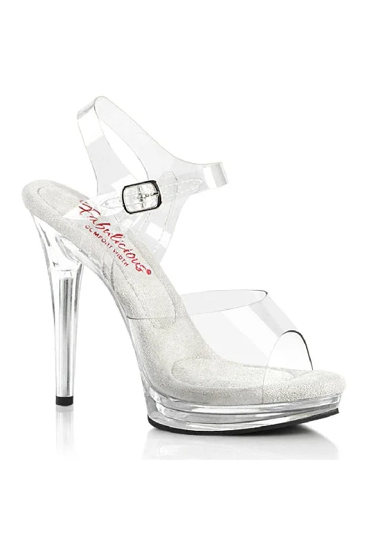 Women's Patent Leather Heeled Sandals with Bow Detail in Pink for a Sweet and Girly Summer LookGLORY-508 Sandal | Clear Vinyl Women's Patent Leather Heeled Sandals with Bow Detail in Pink for a Sweet and Girly Summer LookGLORY-508 Sandal | Clear Vinyl