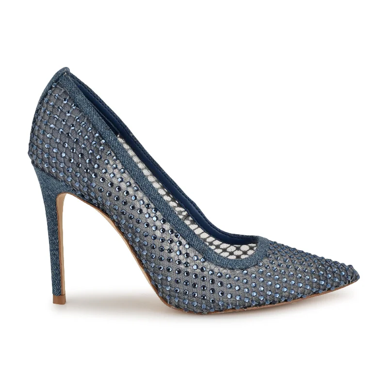 Women's teal stiletto heel pumps for a unique and modern lookFreshe Rhinestone Mesh Pumps Women's teal stiletto heel pumps for a unique and modern lookFreshe Rhinestone Mesh Pumps