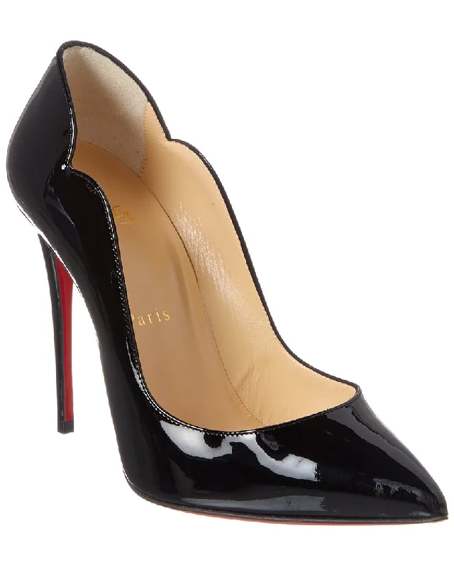 Women's metallic leather stiletto heel pumps with a reflective surfaceChristian Louboutin Hot Chick 100 Patent Pump Women's metallic leather stiletto heel pumps with a reflective surfaceChristian Louboutin Hot Chick 100 Patent Pump