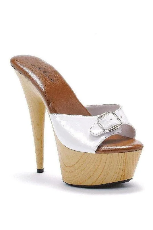 Women's Chunky Heeled Sandals with Studded Detail in Black for a Punk - Inspired and Edgy Style609-BARBARA Platform Slide | White Patent Women's Chunky Heeled Sandals with Studded Detail in Black for a Punk - Inspired and Edgy Style609-BARBARA Platform Slide | White Patent