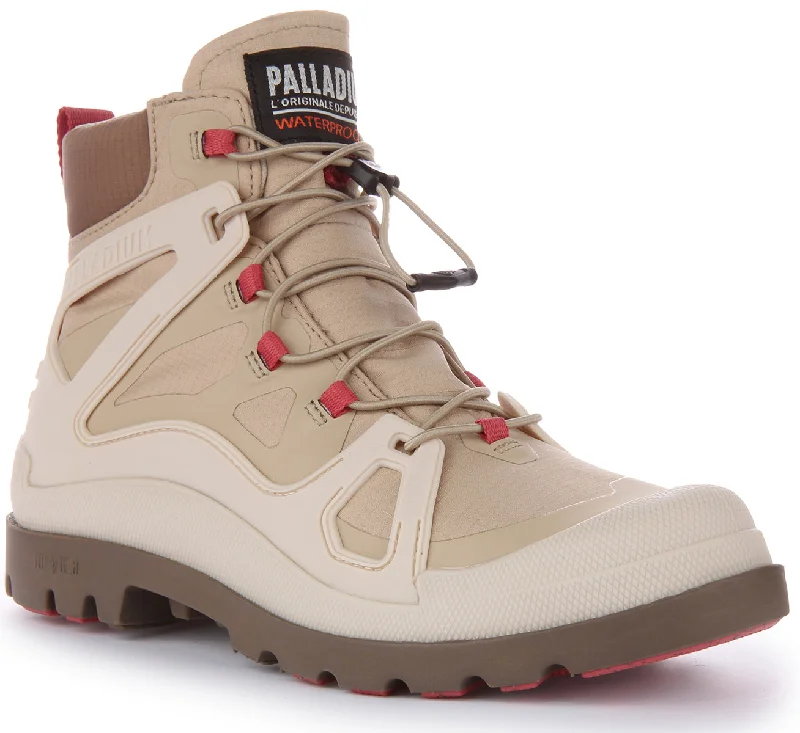 women's ankle boots with round toePalladium Pampa Lite+ In Beige Waterproof