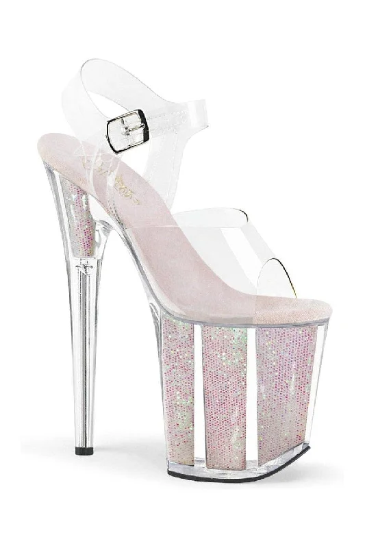 Women's Chunky Heeled Sandals with Studded Detail in Black for a Punk - Inspired and Edgy StyleFLAMINGO-808G Exotic Sandal | Clear Vinyl Women's Chunky Heeled Sandals with Studded Detail in Black for a Punk - Inspired and Edgy StyleFLAMINGO-808G Exotic Sandal | Clear Vinyl