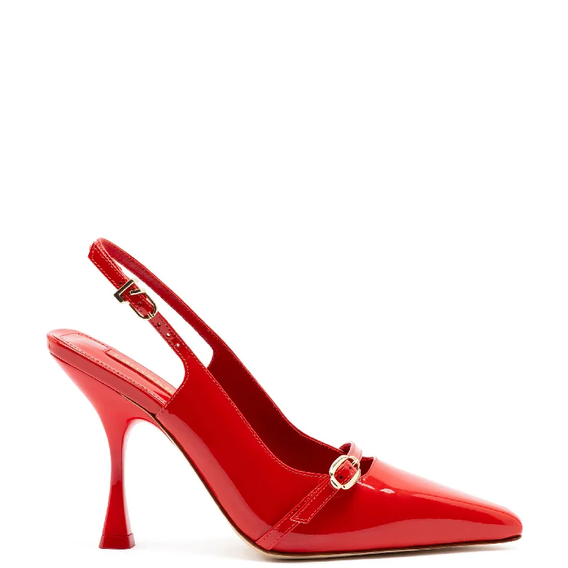 Women's satin - lined stiletto heel pumps for extra comfortInes Hi Pump in Scarlet Patent Leather Women's satin - lined stiletto heel pumps for extra comfortInes Hi Pump in Scarlet Patent Leather