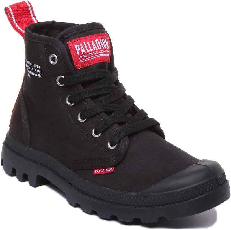 women's leather ankle bootsPalladium Pampa Hi Dare In Black