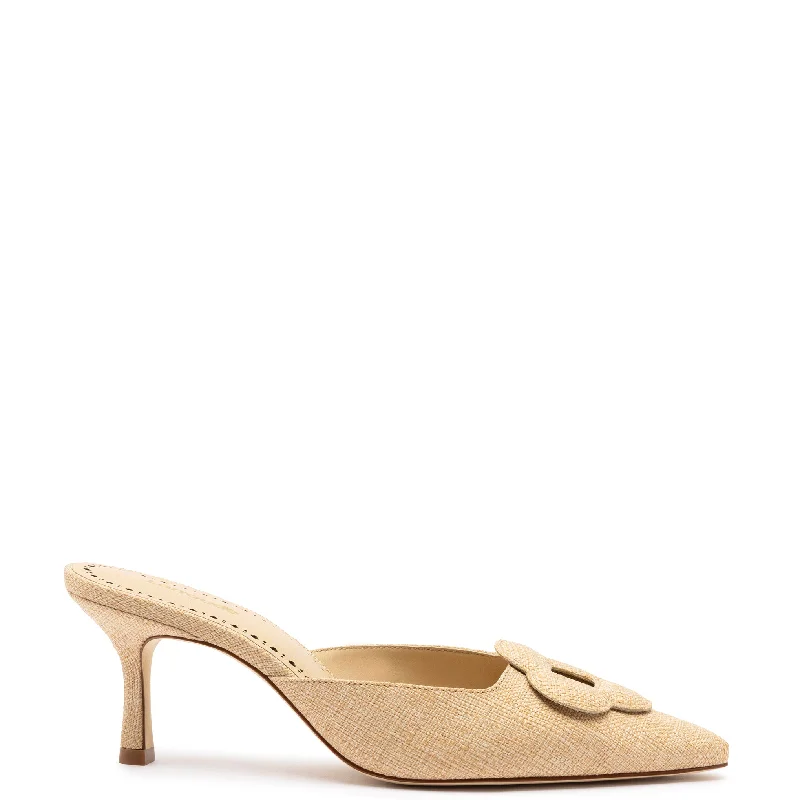 Women's ankle - strap stiletto heel pumps with a cut - out detailFlora Pump In Beige Raffia Women's ankle - strap stiletto heel pumps with a cut - out detailFlora Pump In Beige Raffia
