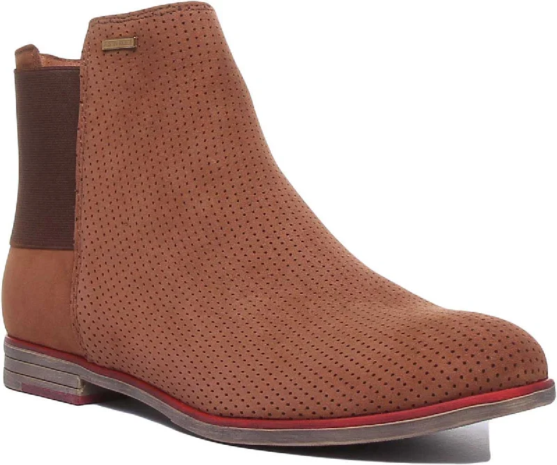 women's ankle boots with floral designJustin Reece England 5900 In Brown