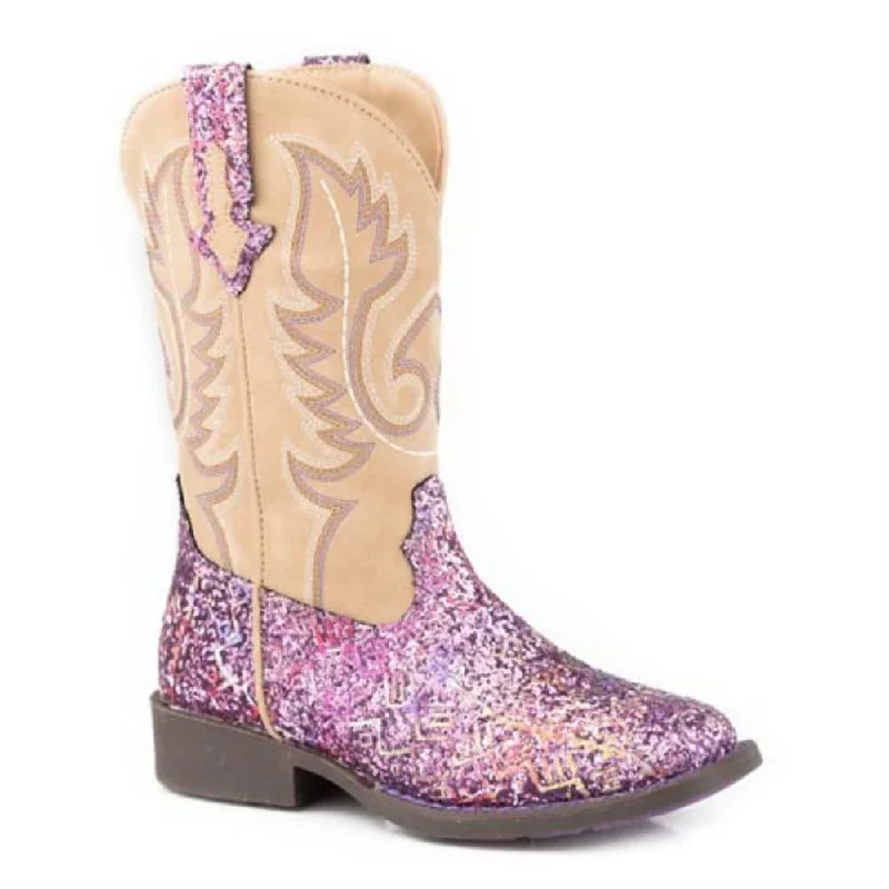 women's cowboy boots with pointed toeRoper Girls Aztec Glitter Boots in Lavender