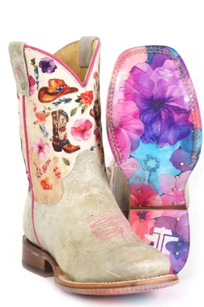 women's cowboy boots in blackTin Haul Square Toe Youth Girl's Lets Go Cowgirl Boot