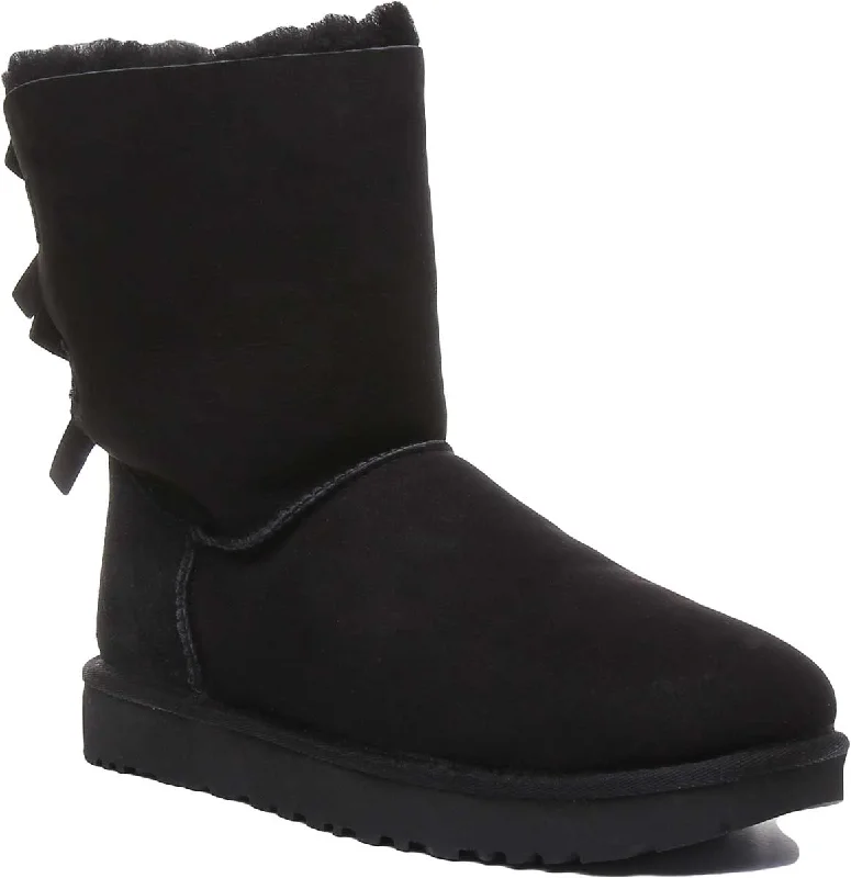 women's ankle boots with elastic sidesUgg Australia Bailey Bow Ii In Black