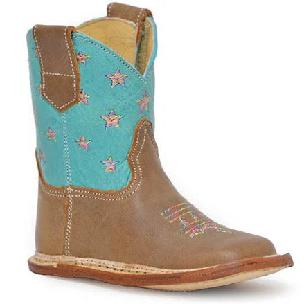 women's cowboy boots for everyday wearRoper Cowbabies Stars Turquoise Boot