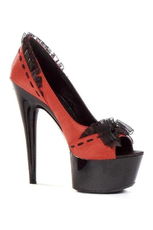 Women's tassel - adorned stiletto heel pumps for a bohemian touch609-JEZEBEL Platform Pump | RED Genuine Satin Women's tassel - adorned stiletto heel pumps for a bohemian touch609-JEZEBEL Platform Pump | RED Genuine Satin