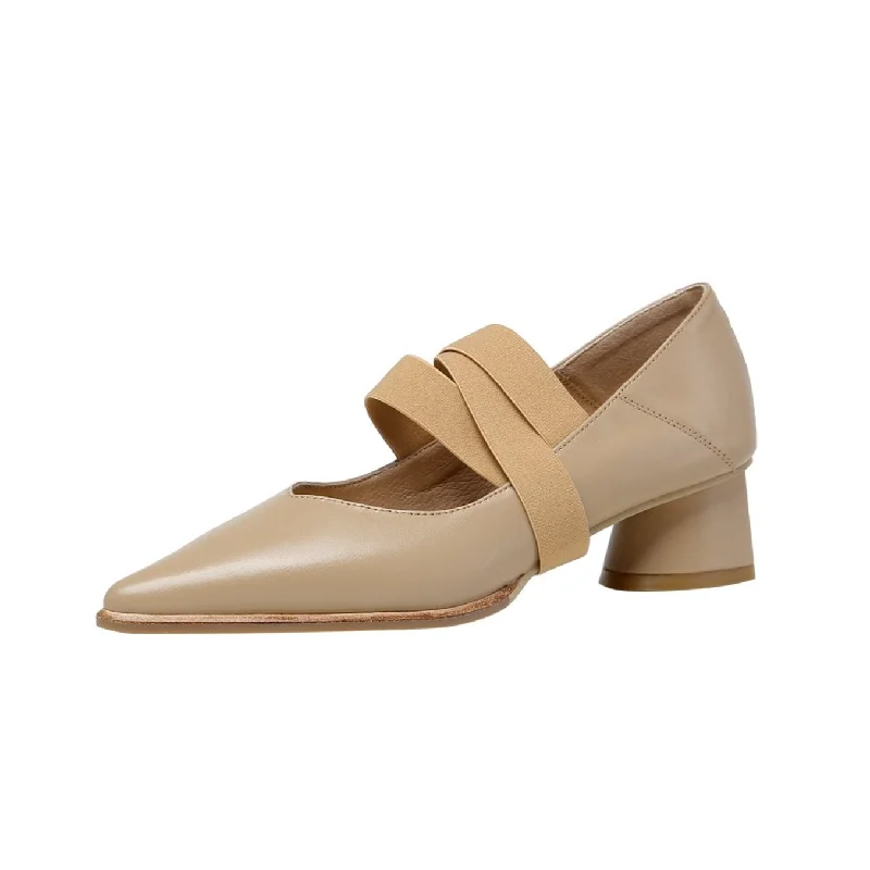 Women's breathable stiletto heel pumps for warm weatherTinaCus Women's Genuine Leather Pointed Toe Handmade Elastic Band Low Chunky Heel Comfort Pumps Shoes Women's breathable stiletto heel pumps for warm weatherTinaCus Women's Genuine Leather Pointed Toe Handmade Elastic Band Low Chunky Heel Comfort Pumps Shoes