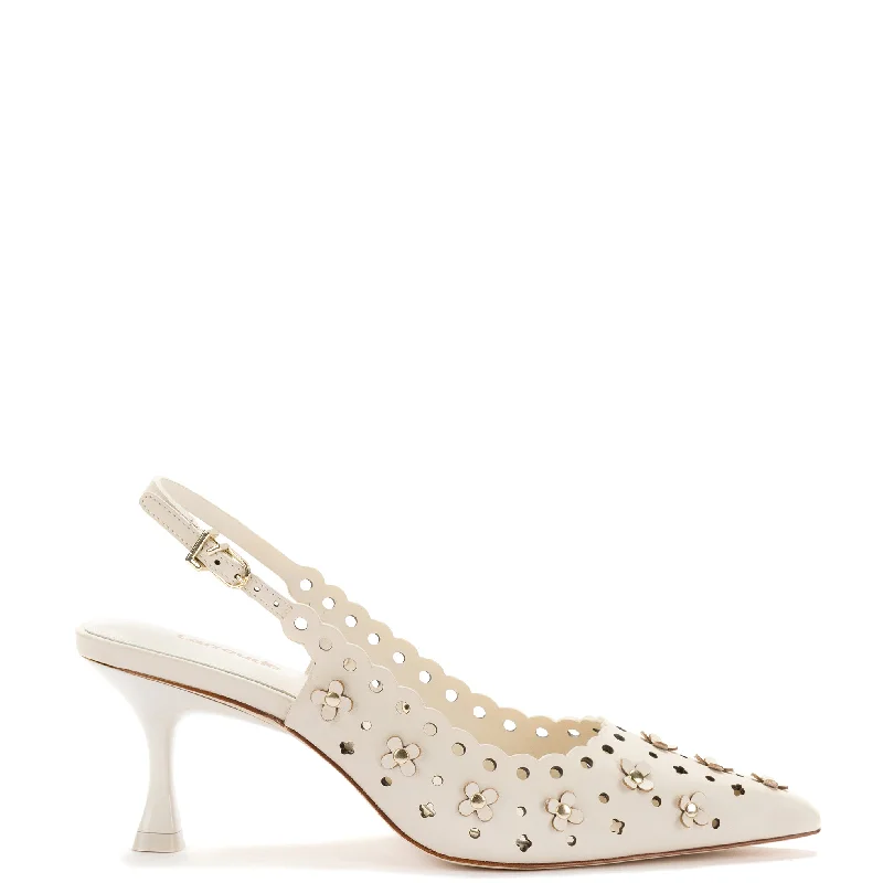 Women's lace - trimmed stiletto heel pumps with a scalloped edgeJasmine Pump In Ivory Leather Women's lace - trimmed stiletto heel pumps with a scalloped edgeJasmine Pump In Ivory Leather